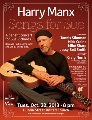 'Songs for Sue' Oct 22/13 concert details